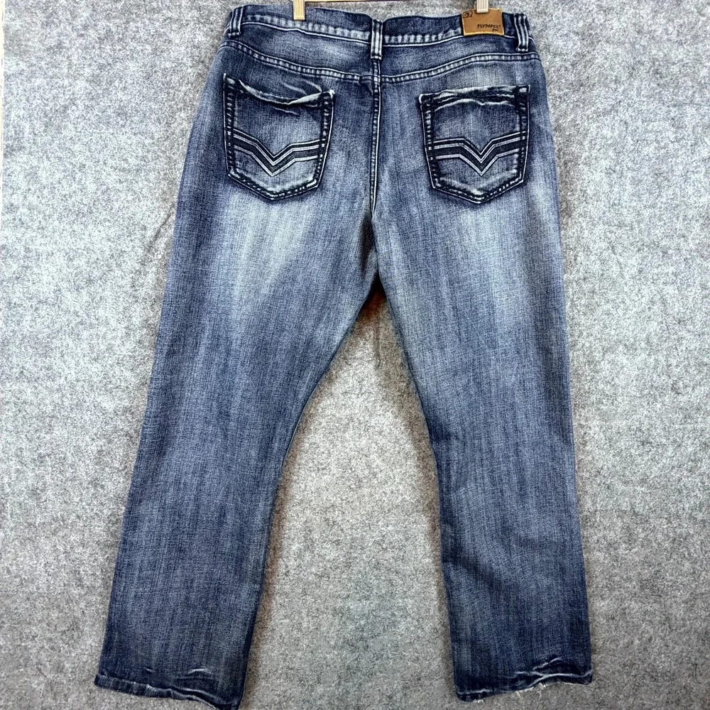 Fly‎ Paper Jeans Mens 38x32 Blue Y2K Streetwear Bootcut Leg Travel Relaxed Fit
